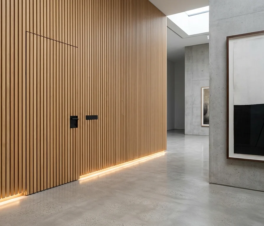 Architectural wooden wall cladding fluted acoustic paneling