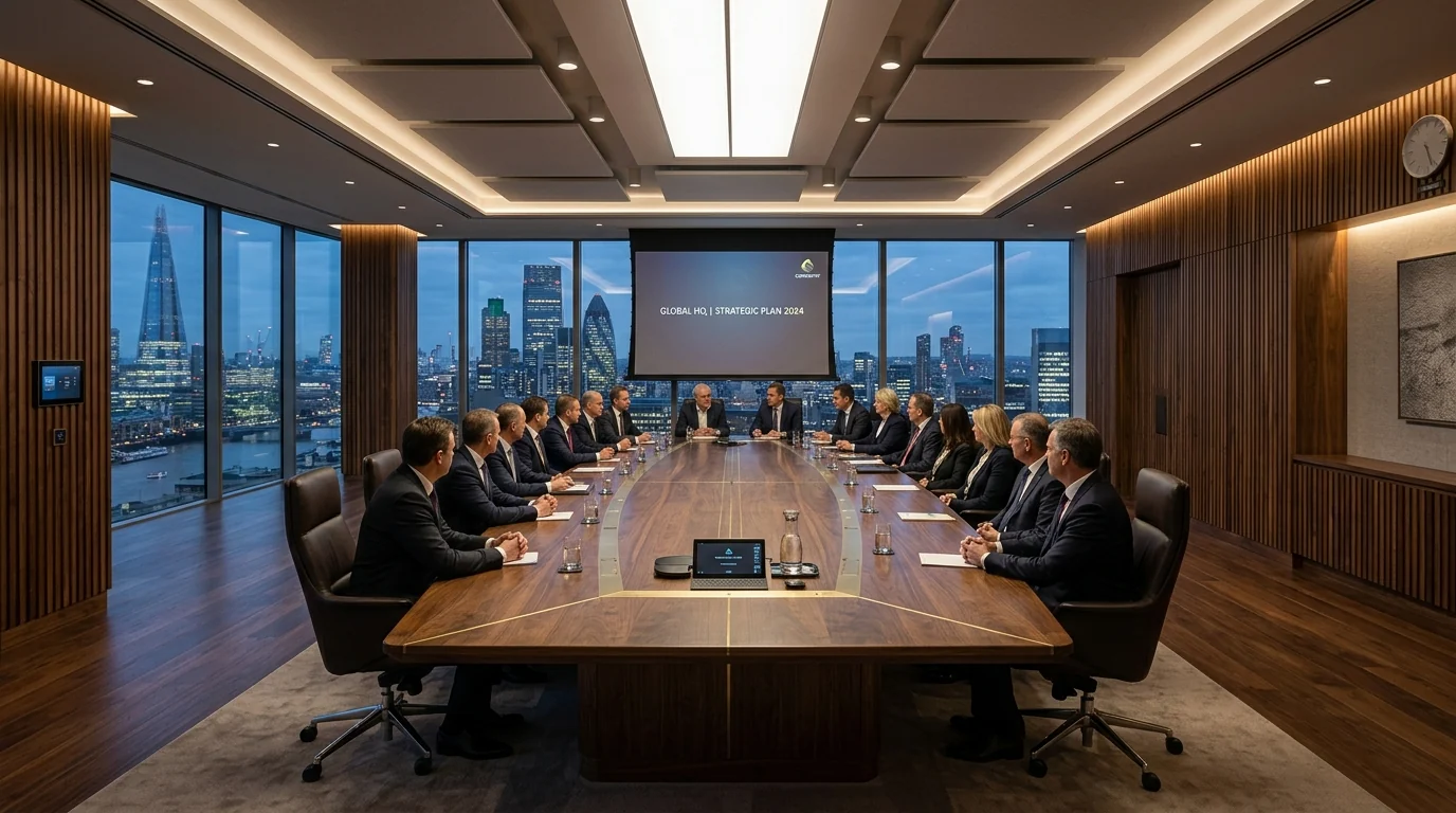 Handcrafted executive office boardroom table solid walnut brass